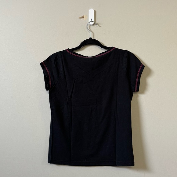 Betty Boop Y2K V-neck Beauty green short sleeve graphic T-shirt - Picture 3 of 4